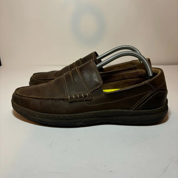 Florsheim Central Penny Mens Brown Leather Loafers & Slip Ons Penny Shoes 8.5 M - Picture 1 of 9